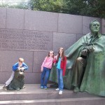 The kid, the preteen, and the teen at the Roosevelt Memorial