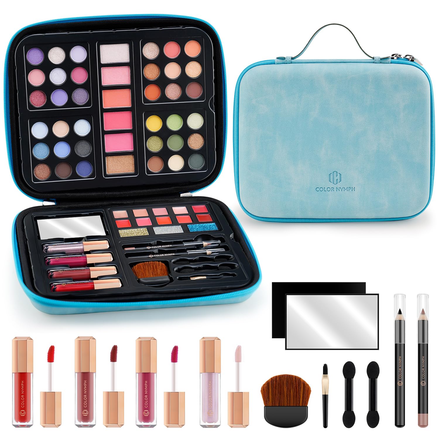 Beginner Makeup Kits for Teens with Reusable Handbag Including 36 Colors of Eyeshadow, 4 Colors of Lipgloss, and More